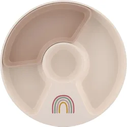 MEPAL Mio Kinderteller mit Unterteilung Sunshine & Rainbow - weiß|beige