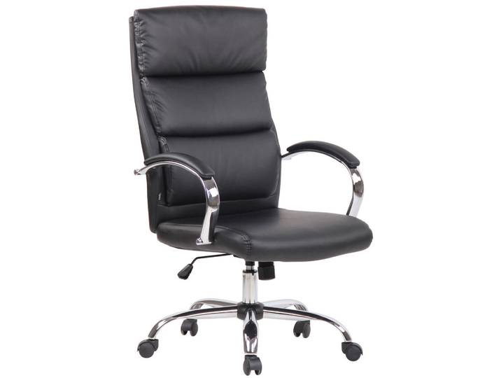 CLP Chefsessel Lederlook schwarz, Schwarz, Metall, 64x112x70 cm, Büromöbel, Bürostühle, Chefsessel