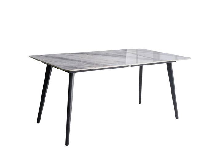 Beliani Gartentisch 160/90 cm Stein Grauer Marmor Rodallo, Rechteckig, 90x75x160 cm, Gartenmöbel, Gartentische, Gartentische