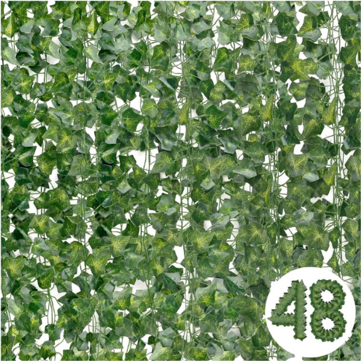 48 Stuks Kunstmatige Klimop Slingers, 102 Meter Nep Klimop Plant Decoratie voor Bruiloft, Keuken, Tuin en Muurdecoratie
