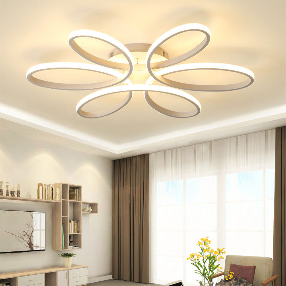 Wade Logan Innsbrook Modern Acrylic Light-adjusted Petal Ceiling Light 1-Light Semi Flush Mount Light White (Dimmable) 10cm H x 58cm W x 58cm D