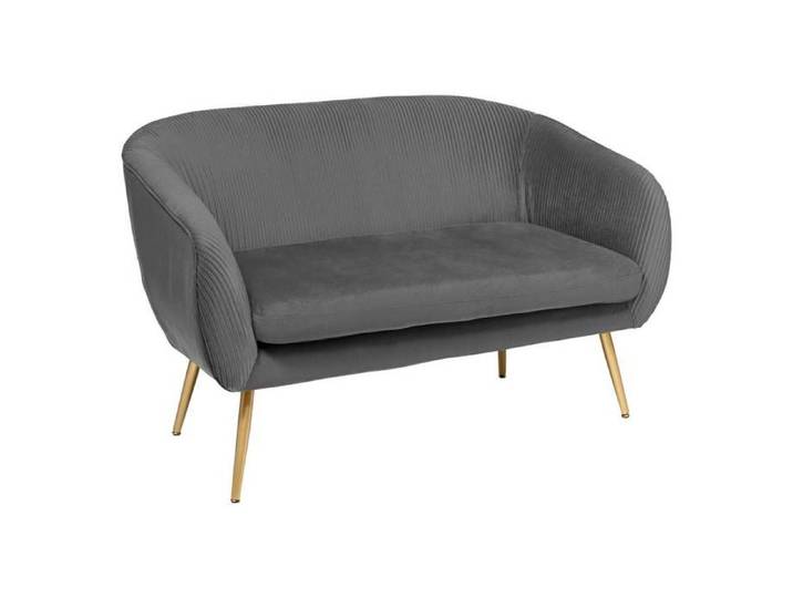 Banquette 2 places  Solaro  en velours 124x74cm gris - Atmosphera Créateur d'intérieur