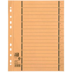 Oxford Trennblätter 400004666, mit Perforation, A4, gelb, 250g/m² Karton, 100 Stück