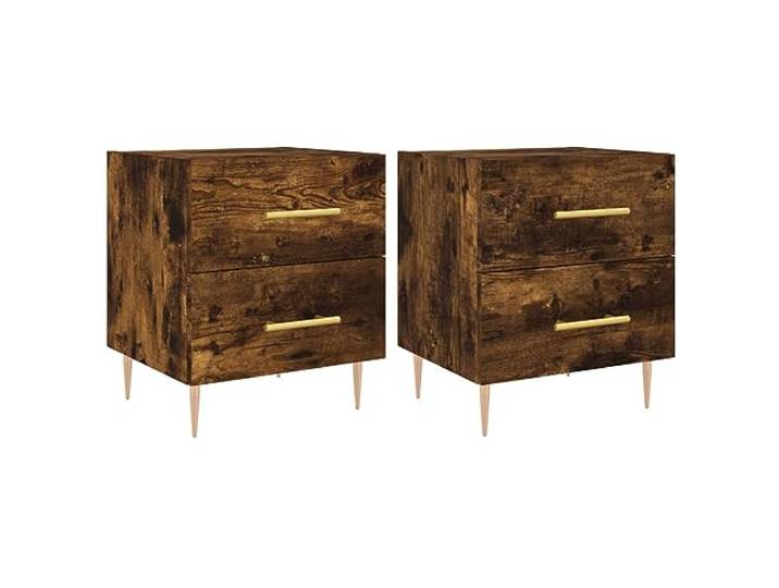 Heofavd Nachttisch 2er Set Räuchereiche 40x35x47,5cm Holzwerkstoff