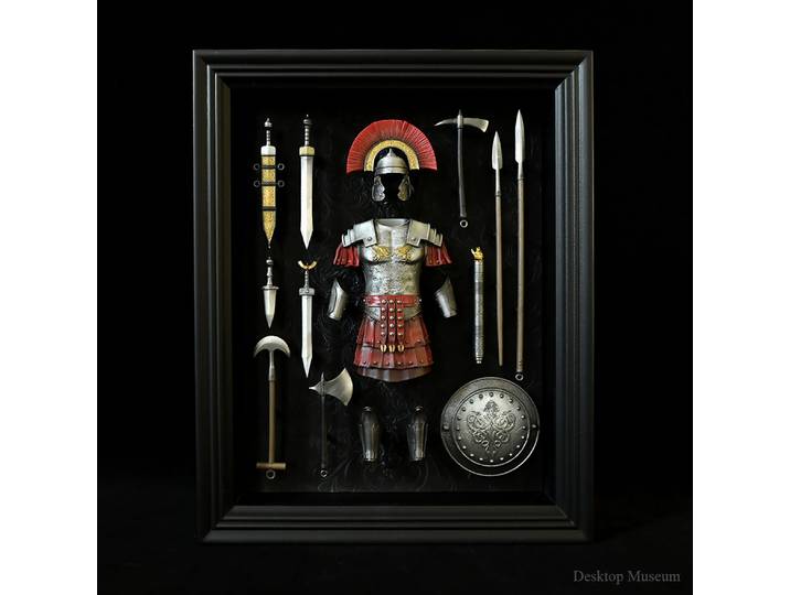 Décorations de bureau pour la maison, ornements en résine, cadre photo d'armure de centurion romain ancien LTCP-351