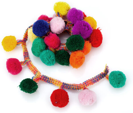 Pompon-Borte, bunt, 45 mm, 2 m
