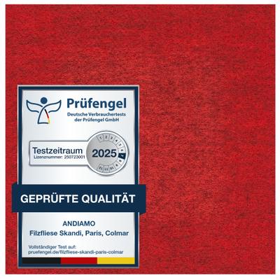 Teppichfliese ANDIAMO "Skandi, selbstklebend, Gesamthöhe ca. 4 mm", rot, B:40cm L:40cm, Polypropylen, Teppiche, 40x40 cm, 25 Stück (4 qm), 50 Stück (8 qm) oder 100 Stück (16 qm)