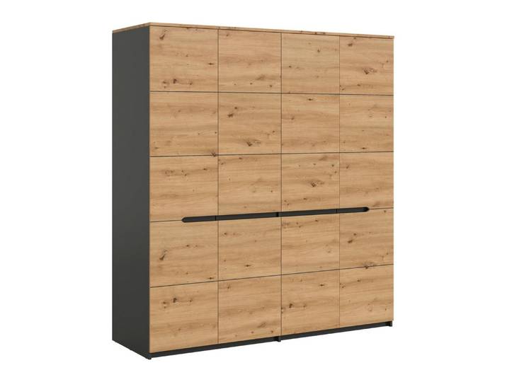 xonox.home Kleiderschrank Basalt grau Nachbildung Melamin beschichtet modern 180x198x59 cm