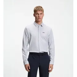 BOSS für Herren. 50565852 Graues Dymova-Hemd (M), Lässig, Baumwolle, Klassisch, Langarm