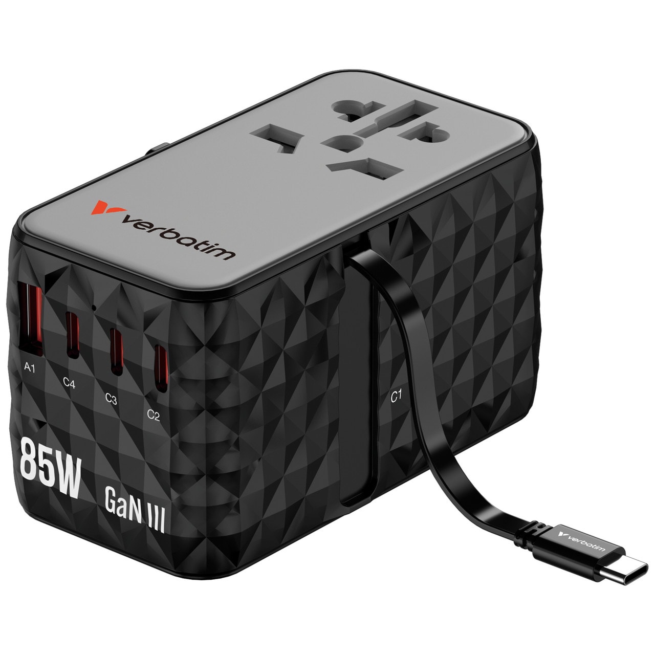 Verbatim 32127 Charge 'n' Travel GaN III Universal Reiseadapter 85W