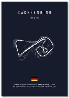 Inspire Essentials F1 Circuit Track Wall Art Canvas Motorsport Racing Poster 17 11.81 X 17.72 Inches