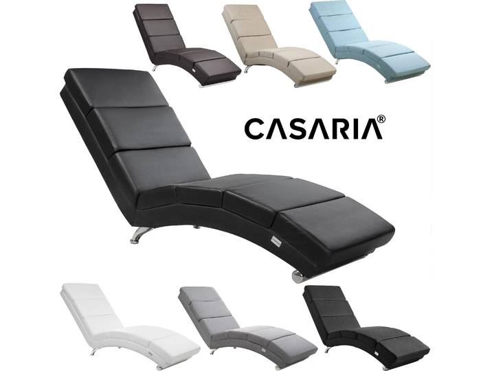 Casaria Méridienne London Chaise de relaxation Chaise longue d’intérieur design Fauteuil relax salon Couleur sable