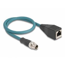 Delock 60071 RJ45 / M12 Netzwerk Adapter Kabel S/FTP 0.50 m Türkis Geschirmt 1 St.