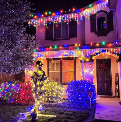 Inspire Curations 20M Outdoor LED Icicle Curtain Lights For Christmas rgb 4.8w (4m) us Plug
