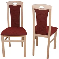 Esszimmerstuhl Set in Rot Stoff Buche Massivholz (2er Set)