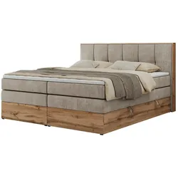 Boxspringbett mit Bettkasten  ¦ beige ¦ Maße (cm): B: 128 H: 113