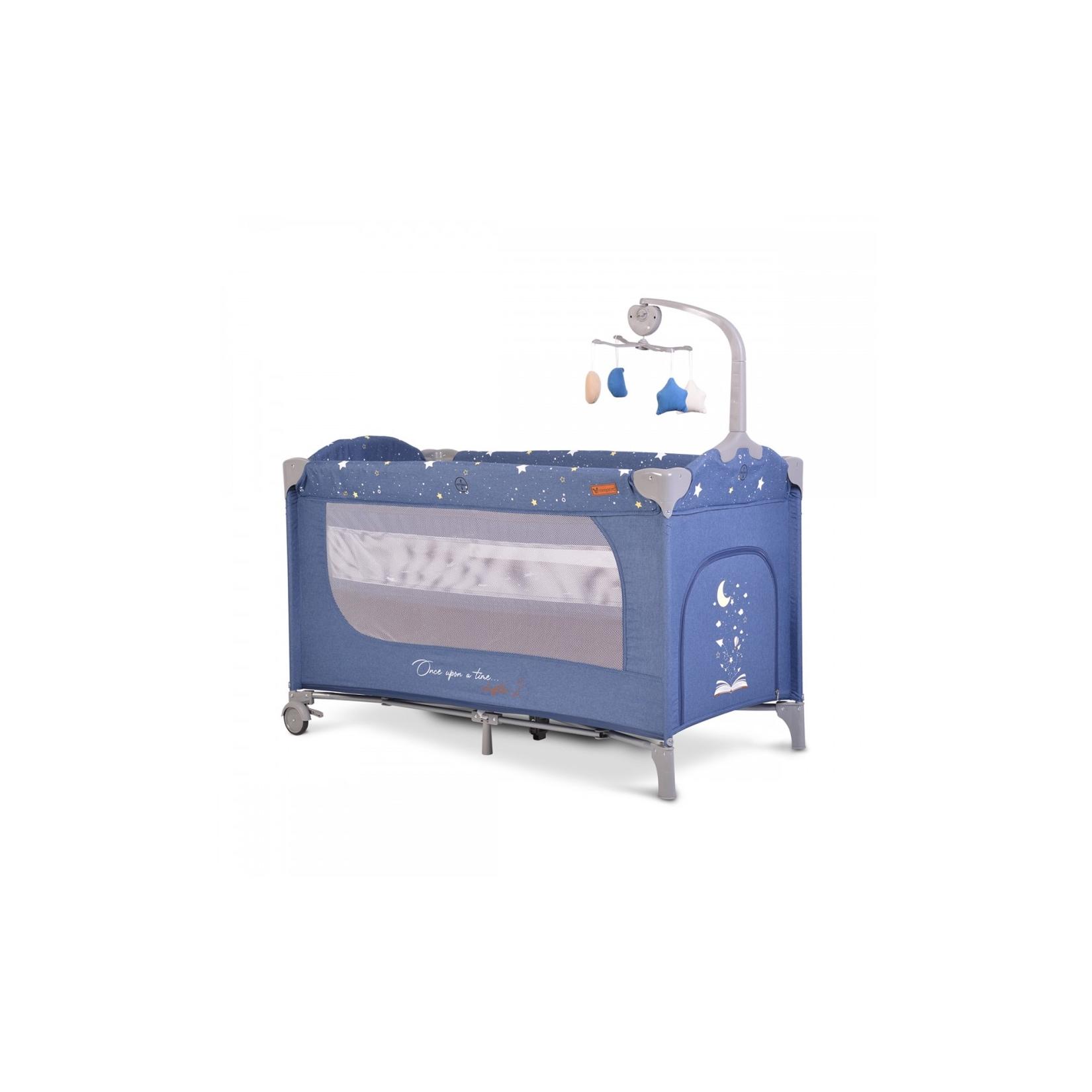 Cangaroo Reisebett Once upon a time, 2 Ebenen, Seiteneingang, Matratze, Mobile blau