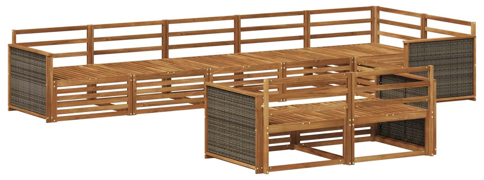 Outdoor-Sofagarnitur 8 pcs Natur