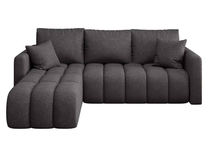 CORNERO Ecksofa mit schlaffunktion GARDA links grau Strickstoff Aragon 93 - Schlaffunktion, Bettkasten