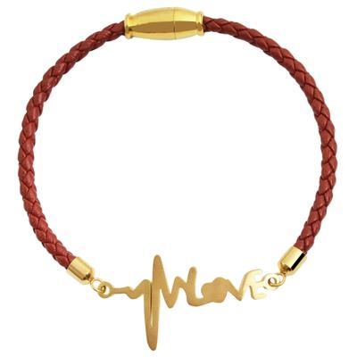 Armreif ADELIA´S "Armband – Armreif aus Leder 17 cm", braun (gold), Armbänder, Damen, 17cm, Leder, Armreif, Perfekt als Geschenk für besondere Menschen