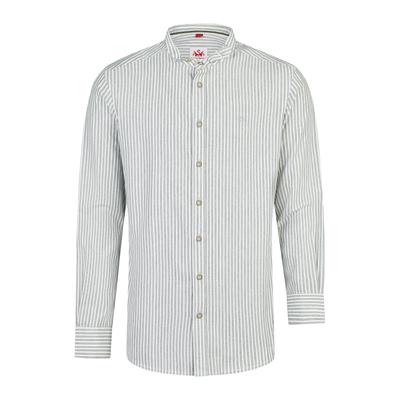 Trachtenhemd SPIETH & WENSKY "Spieth & Wensky Hemd Kurnau", Herren, Gr. 37/38, N-Gr, grün (d,grün), Obermaterial: 100% Baumwolle CO., gestreift, slim fit, Hemden Trachtenhemd, mit elegantem Trachtenstil