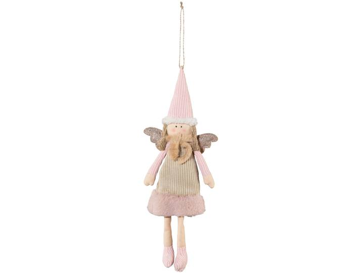 Dekohänger CREATIV DECO Weihnachtsdeko , rosa, B:13cm H:38cm T:6cm, Polyester, Dekohänger, Dekohänger, mit Plüsch-Schal