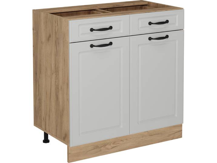 Küchenunterschrank Vicco R-Line Weiß Landhaus 80 cm ohne Arbeitsplatte, Model 53377
