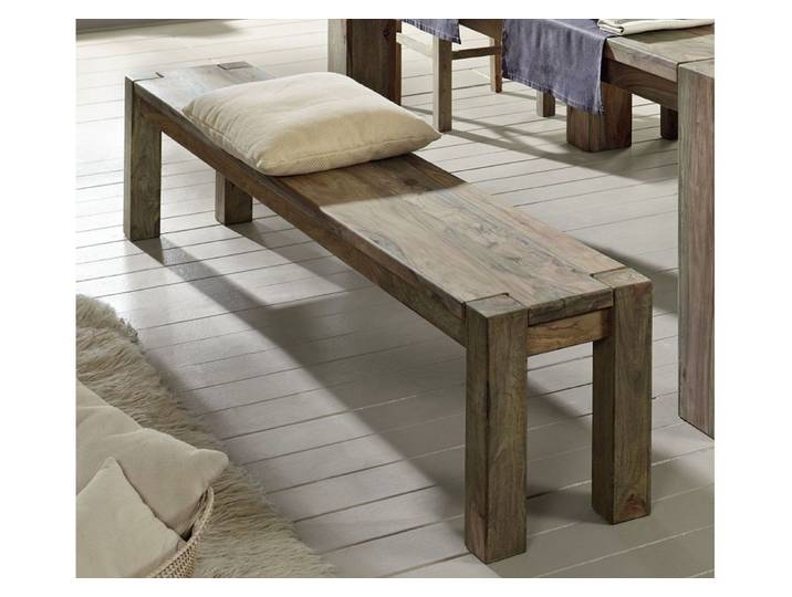 Bank Sheesham 160x35x45 grau geölt NATURE GREY #140