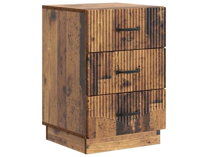 Heofavd Nachttisch mit 3 Schubladen Altholz-Optik 43x41x63,5 cm