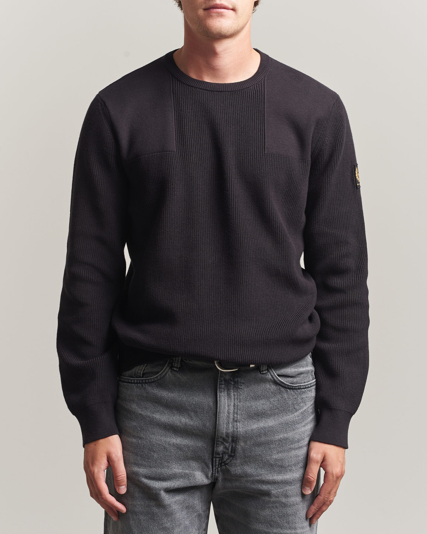 Belstaff Commander Knitted Crew Neck Black men M Sort