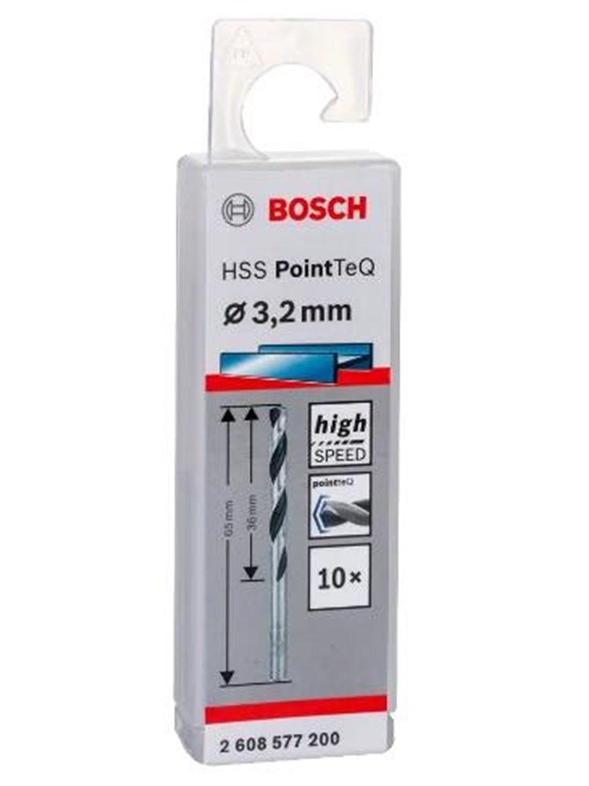 Bosch HSS PointTeQ Drill Bit 3.2mm 10pcs