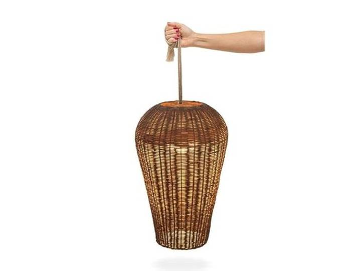 SAONA-Suspension sans fil Extérieure Rechargeable avec Télécommande H50cm naturel New Garden