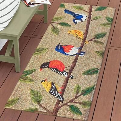 Trans Ocean Import Co Inc Birds on a Branch Runner Mat 60 x 24, 60 x 24, Natural