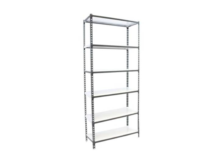 Simon Rack Metallregal 2500x800x500 mm - Simonclick 6 Höhen, Metallablage, Biegepunkt 180 kg, Korrosionsschutzlackierung, Klicksystem-Montage, Anthrazit/Weiss