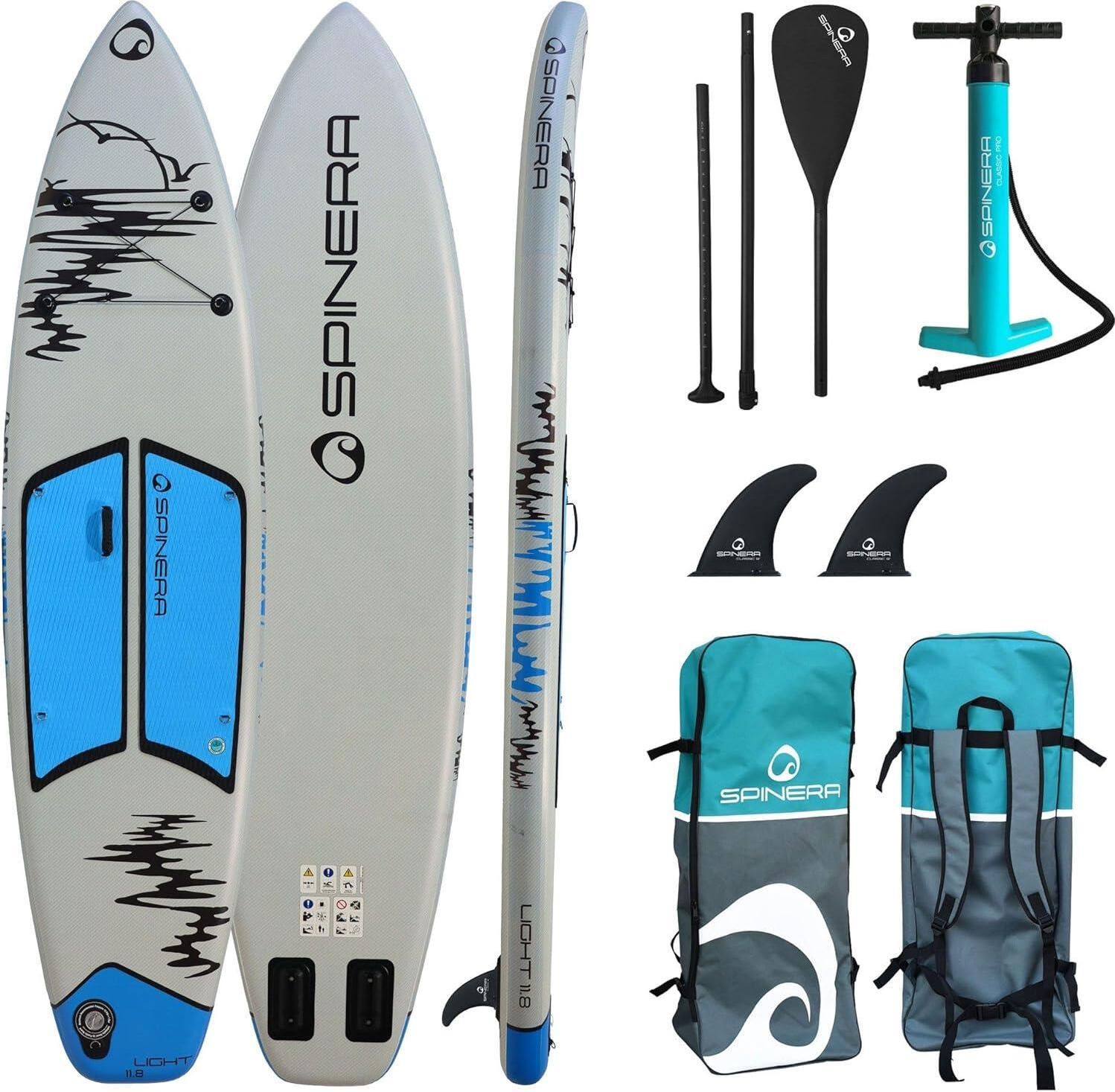 SPINERA SUP LIGHT 11.8 ULT iSUP aufblasbar Surfboard Stand Up Paddle Set SUP 360cm