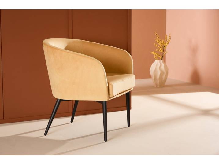 Sessel Sunny - mit gelbem Samtbezug - Gelb - Luxusbetten24