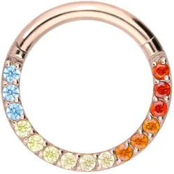Titan Segmentring Clicker EINGEFASSTE BUNTE KRISTALLE