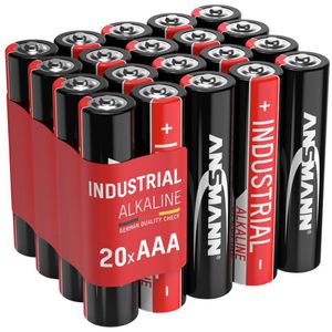 Ansmann Batterien Industrial, Alkaline, 1,5V, 5 Jahre lagerfähig, AAA / Micro / LR3, 20 Stück