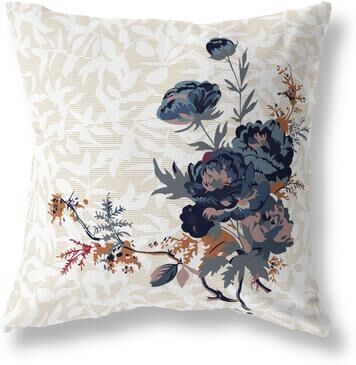 Amrita Sen Designs Light And Orange Opulent Orchid Roses Faux Suede Throw Pillow
