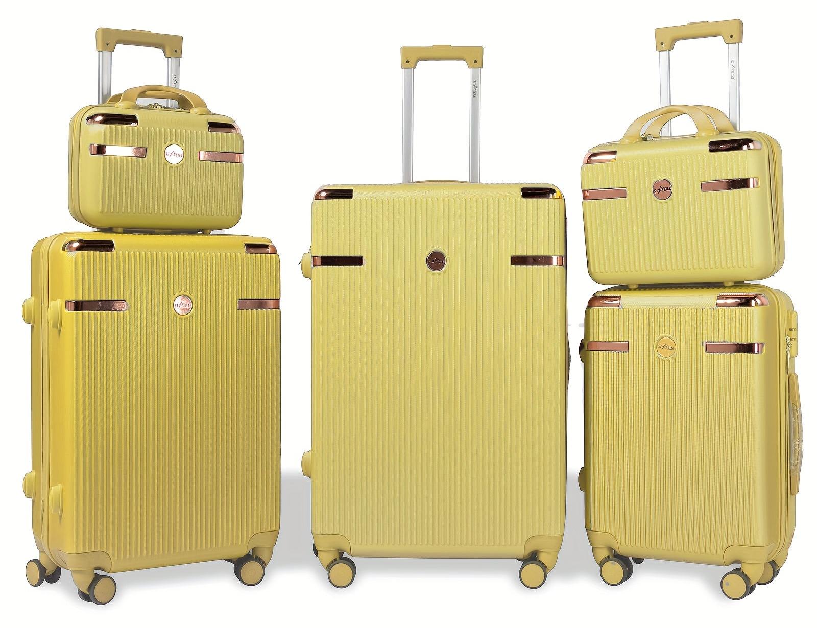 Koffer - Reisegepäck - Trolley - Reisekoffer - Gepäck - Gehartes ABS-Material - 360°-Schwenkräder - Gelb