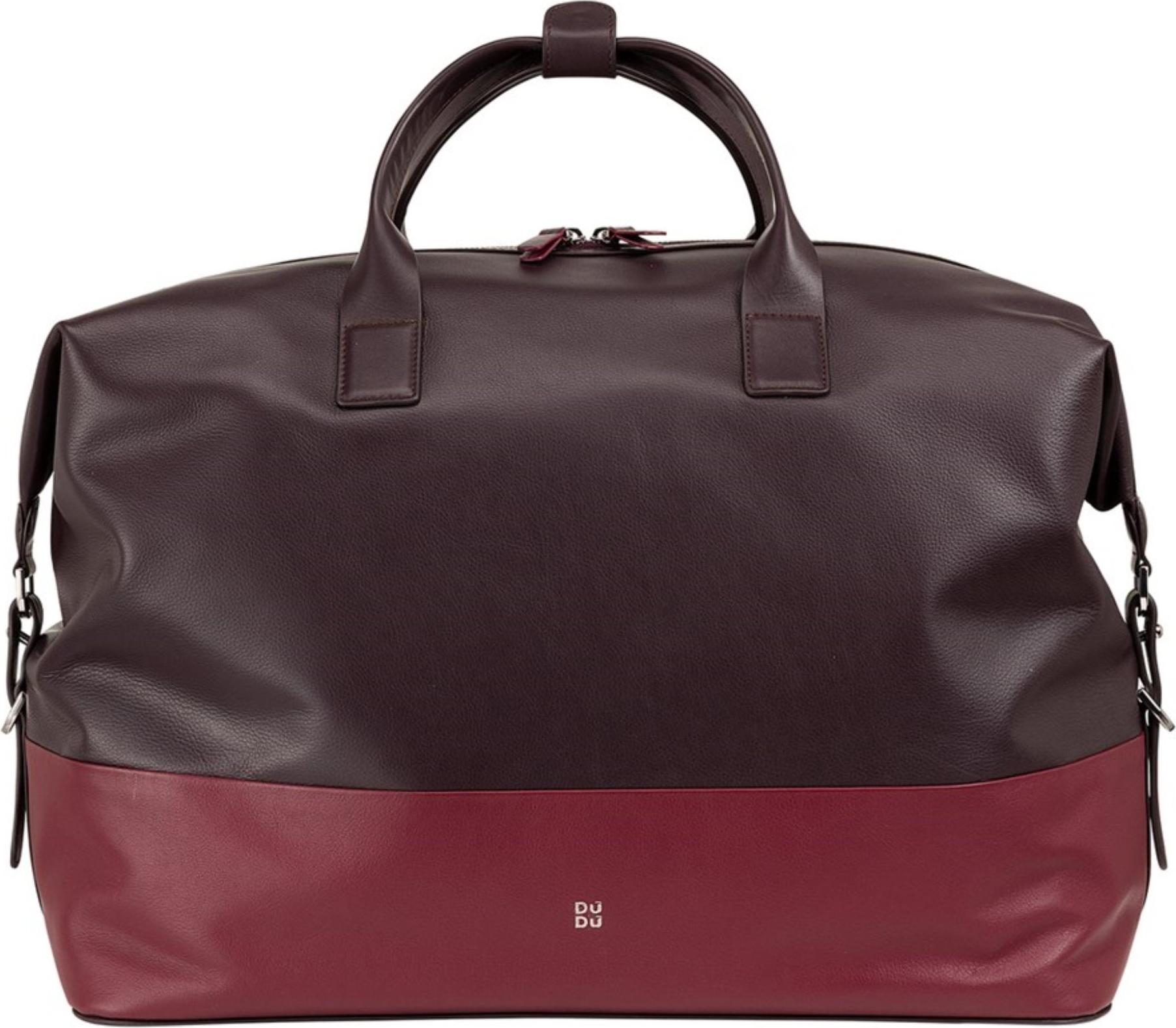 Naturleder Tasche in Burgunderrot, 43 cm Länge, 21 cm Breite, 31 cm Höhe, 1000g