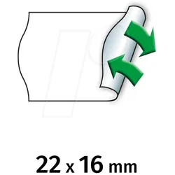 METO 9506158 - Preis-Etiketten, 22x16 mm, ablösbar, weiß, 6000 Stück