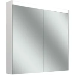 Schneider OBJECT Line Superior LED-Spiegelschrank, 2 Türen 45/45cm, 895x123x743mm, Beleuchtung oben dimmbar, 2 Steckdosen, 205.090.01.0201, Ausführung: CH-Norm/Korpus weiss/3000K