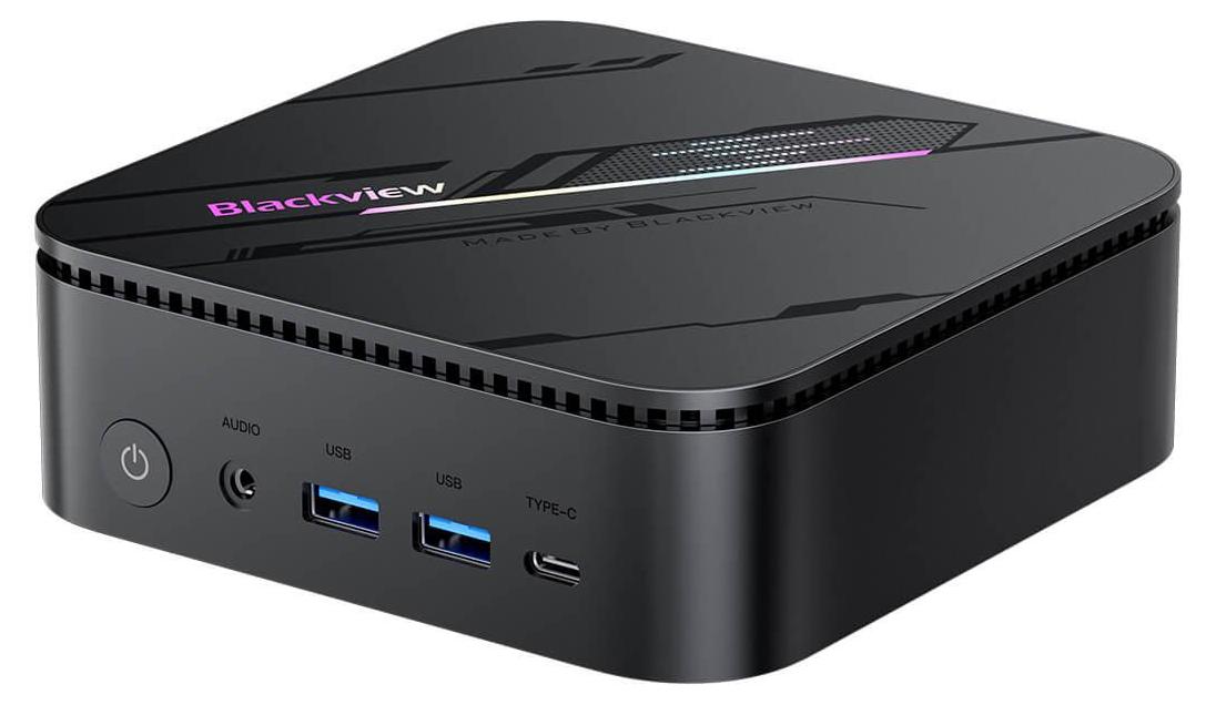 Blackview MP100 Pro Mini PC Grau - Intel 12th 4,4 GHZ Gen Core i5-12450H, 16GB DDR4, 512GB SSD, Triple 4K Unterstützung, Intel UHD Graphics, Wi-Fi 6, BT5.2, Windows 11 Pro