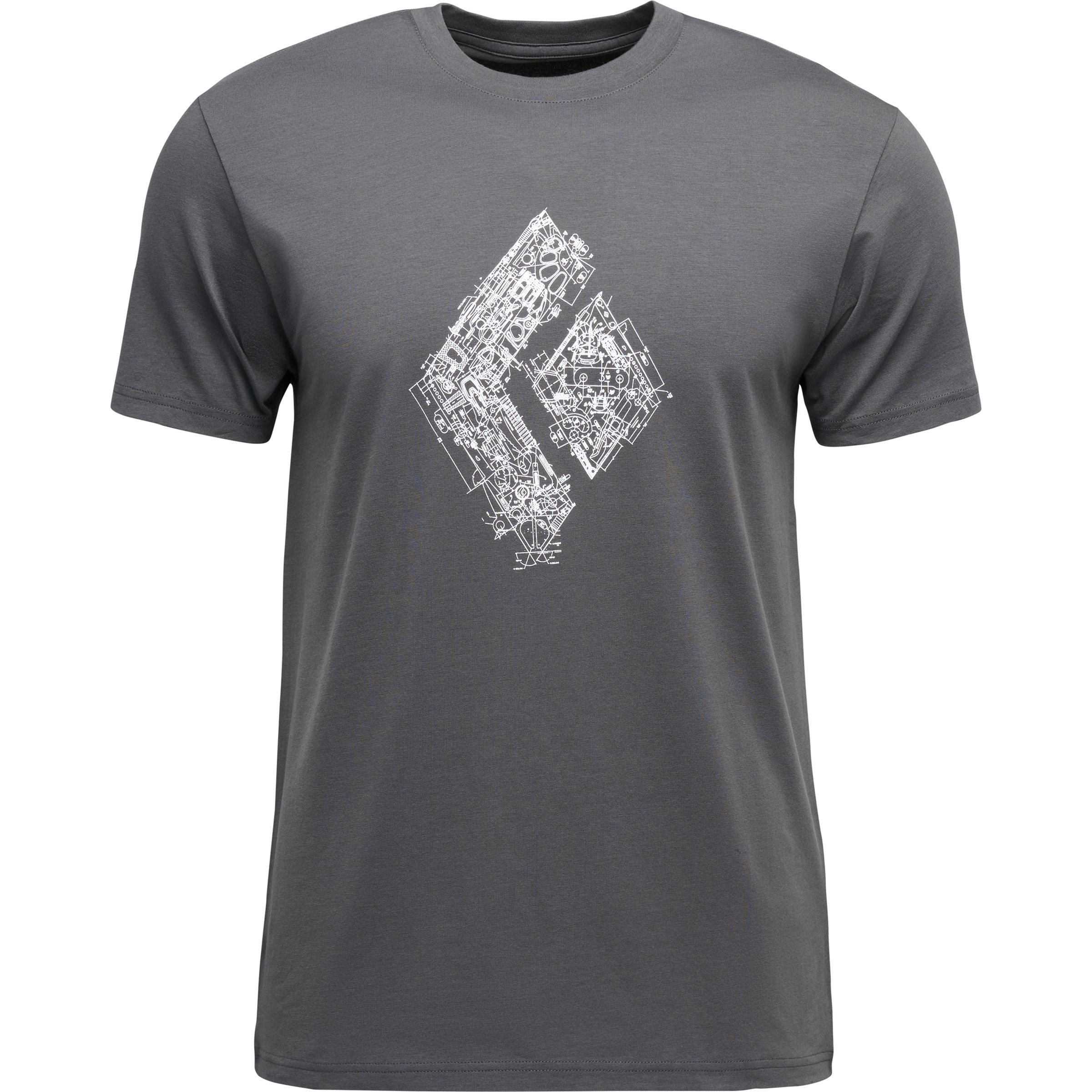 Black Diamond Engineered Diamond Herren T-Shirts grau Größe M Lifestyle Hautfreundlich
