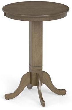 Costway Wood Pub Round Dining Table with Pedestal Base-Gray