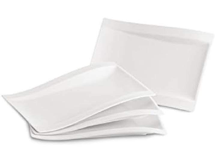 Villeroy & Boch - NewWave Gourmet-Set, 4 tlg., 21 x 69 x 4 cm, Premium Porzellan, spülmaschinen-, mikrowellengeeignet, weiß