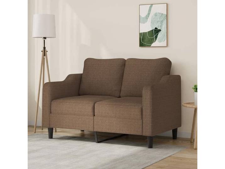 Canapé 2 places en tissu marron - Assise rembourrée - Dossier confortable - 138 x 77 x 80 cm{16540}
