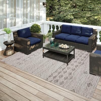 Addison Rugs Indoor/ Outdoor Addison Yuma Geometric Southwest Washable Rug