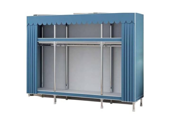 Einfacher Kleiderschrank mit Stahlrahmen, einfache Montage(Color-01-L200)